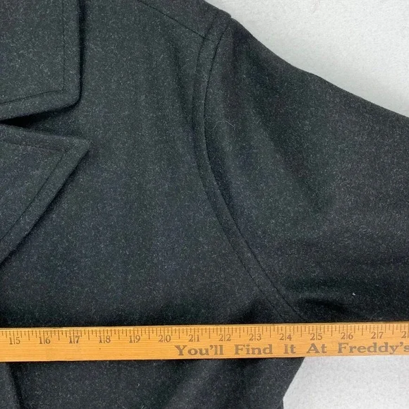 Old Navy‎ Pea Coat Womens 2X Gray Heathered Double Breasted Viscose Preppy - Picture 7 of 8